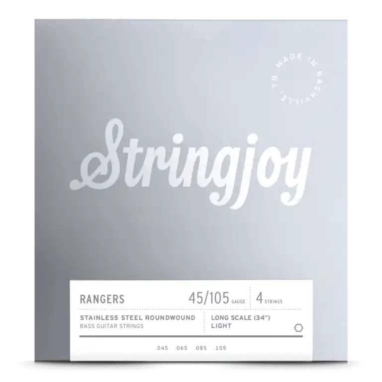 Stringjoy 45-105 Long Scale 4 String Light Gauge Rangers - Stainless Steel Bass Guitar Strings